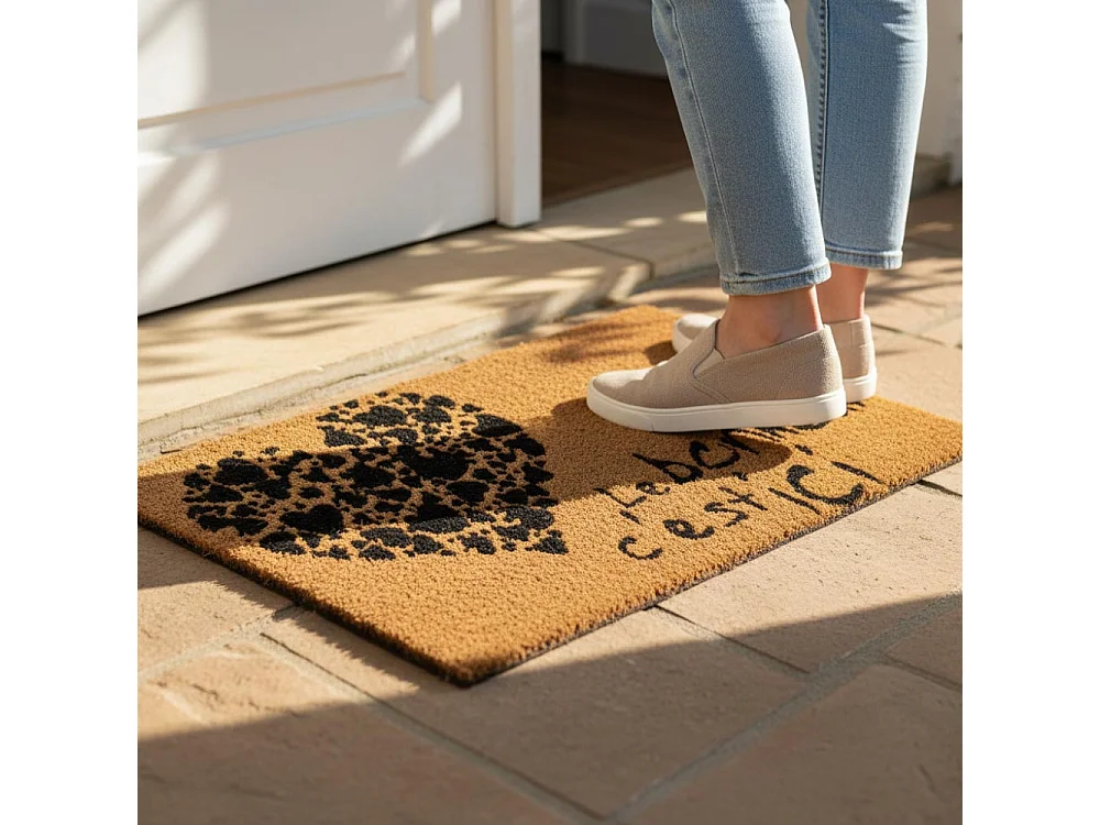 Paillasson en fibre de coco 60 x 40 cmi Le bonheur est ici