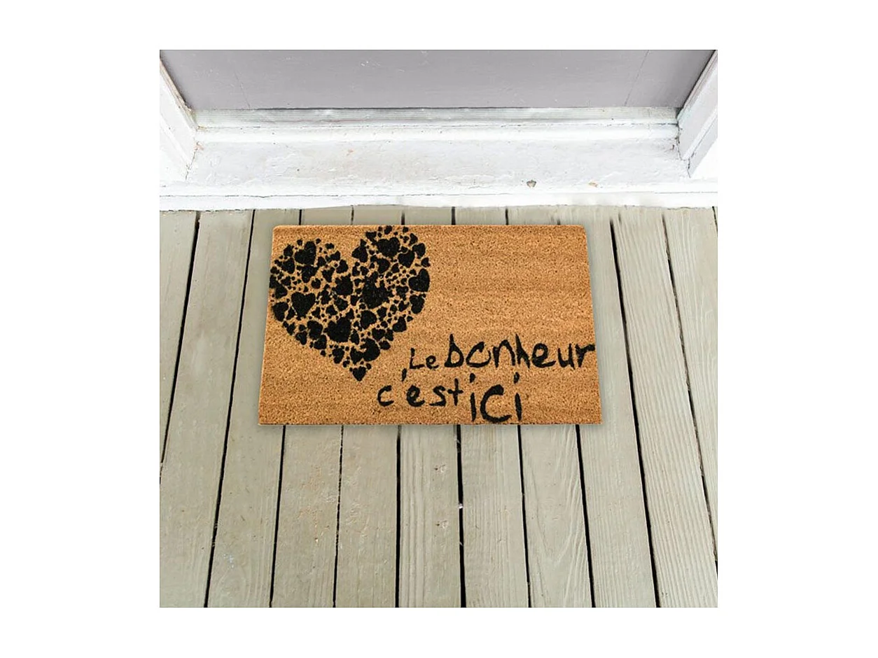 Paillasson en fibre de coco 60 x 40 cmi Le bonheur est ici