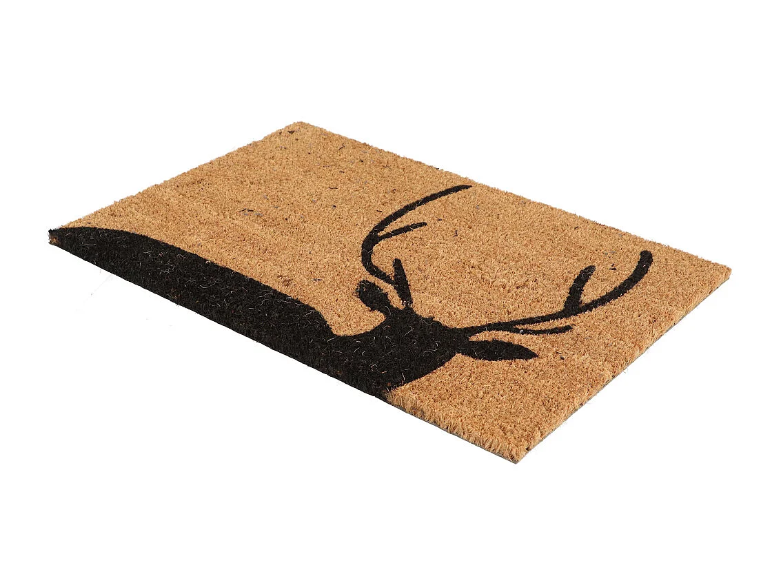 Paillasson en coco et PVC 60 x 40 cm Cerf