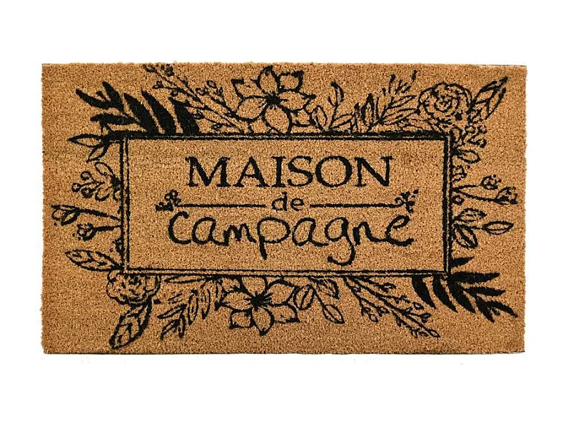 Paillasson coco intérieur extérieur 75 x 45 cm Maison de campagne