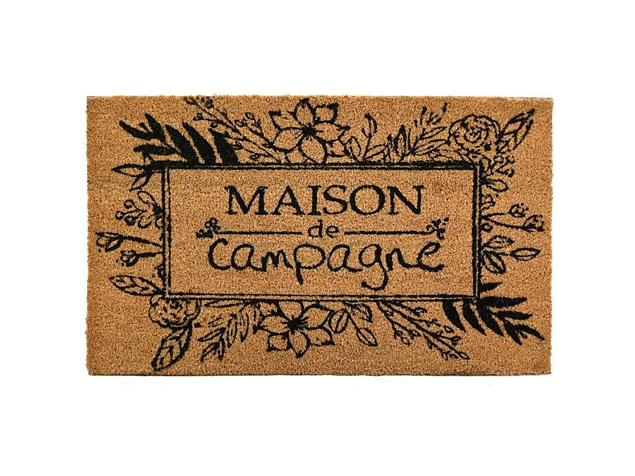 Paillasson coco intérieur extérieur 75 x 45 cm Maison de campagne