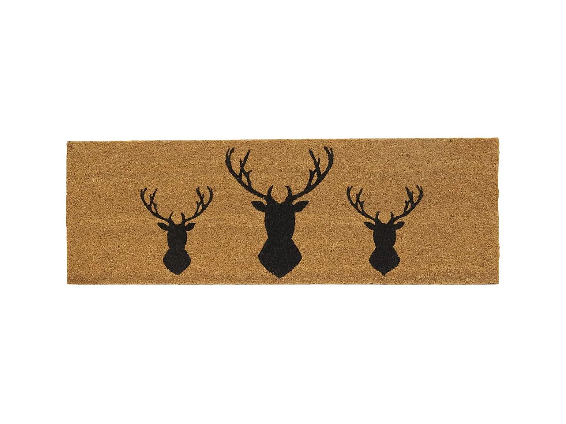 Paillasson grande taille en coco 120 x 40 cm 3 cerfs