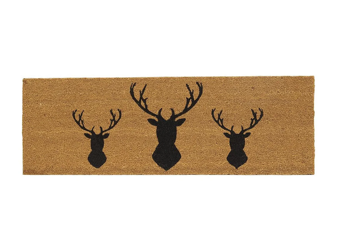 Paillasson grande taille en coco 120 x 40 cm 3 cerfs
