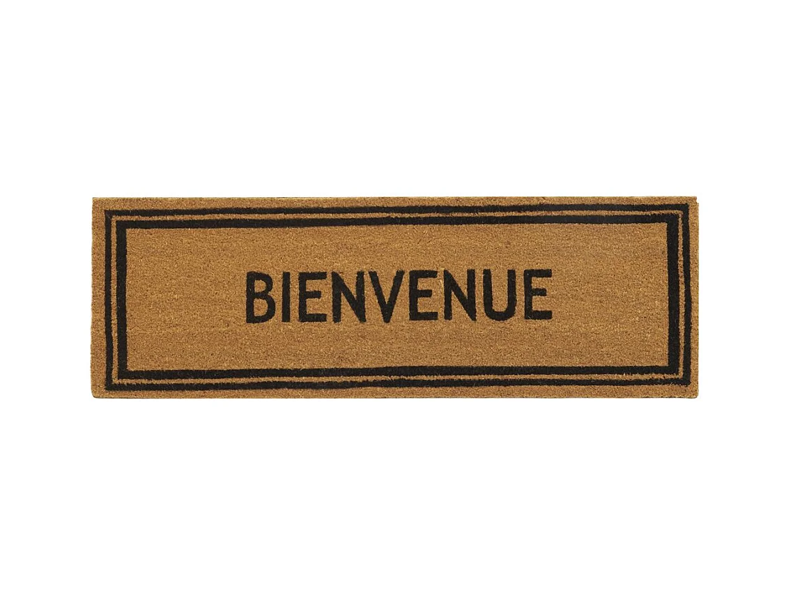 Paillasson grande taille en coco 120 x 40 cm Encadré bienvenue