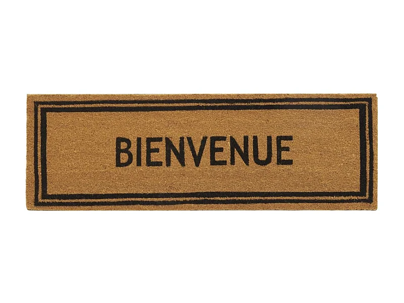 Paillasson grande taille en coco 120 x 40 cm Encadré bienvenue