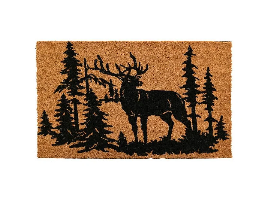 Paillasson coco intérieur extérieur 75 x 45 cm Cerfs en forêt