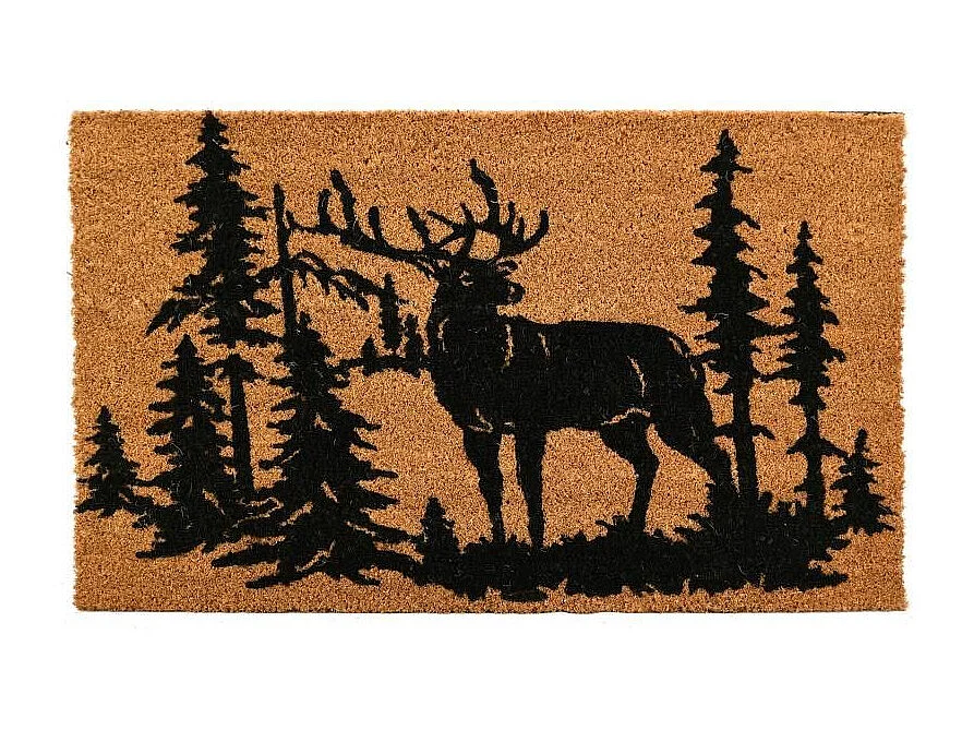 Paillasson coco intérieur extérieur 75 x 45 cm Cerfs en forêt