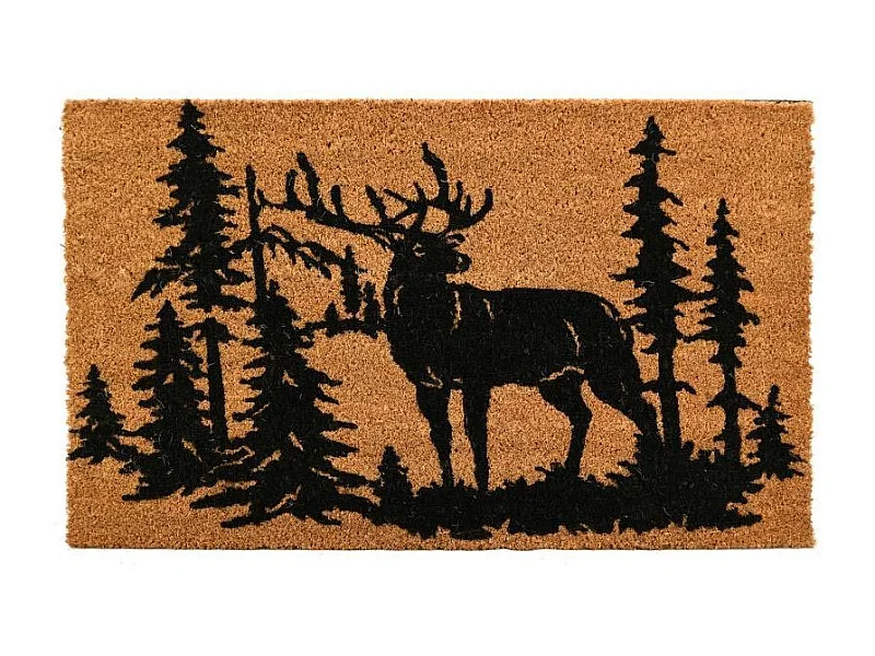 Paillasson coco intérieur extérieur 75 x 45 cm Cerfs en forêt