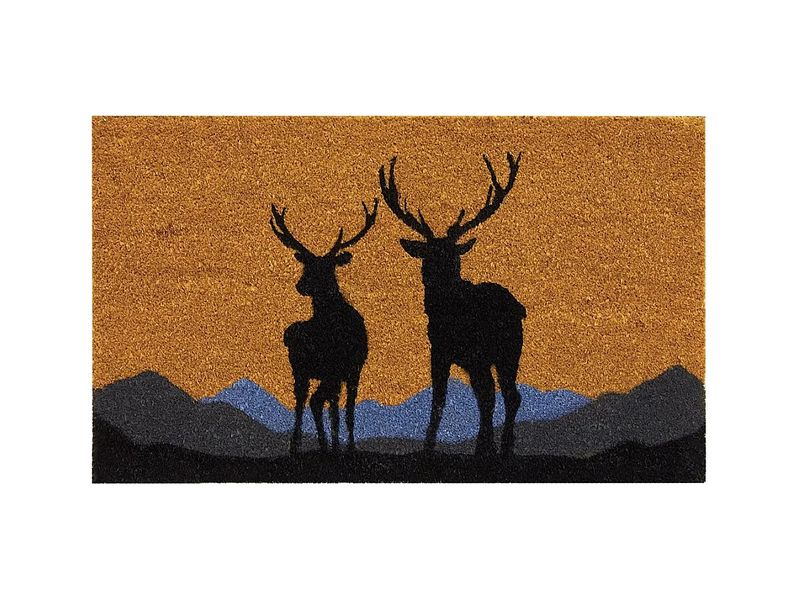Paillasson coco intérieur extérieur 75 x 45 cm Cerfs en montagne