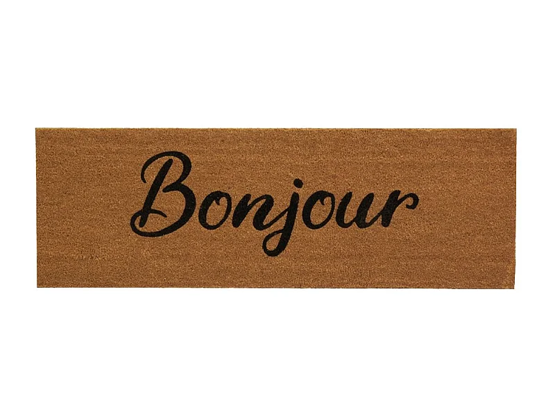 Paillasson grande taille en coco 120 x 40 cm Bonjour