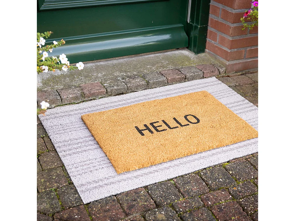 Paillasson en coco et PVC 60 x 40 cm Hello