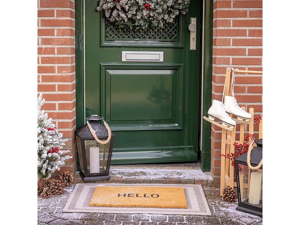 Paillasson en coco et PVC 60 x 40 cm Hello