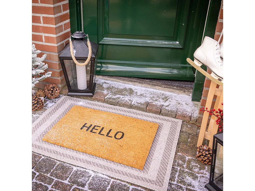 Paillasson en coco et PVC 60 x 40 cm Hello