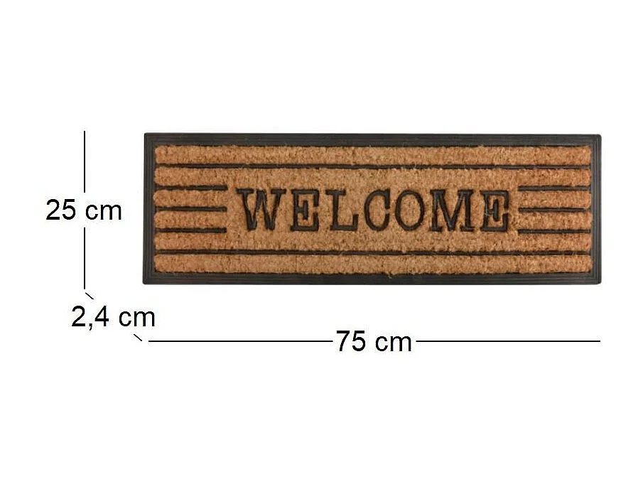 Tapis en fibres de coco inscription Welcome