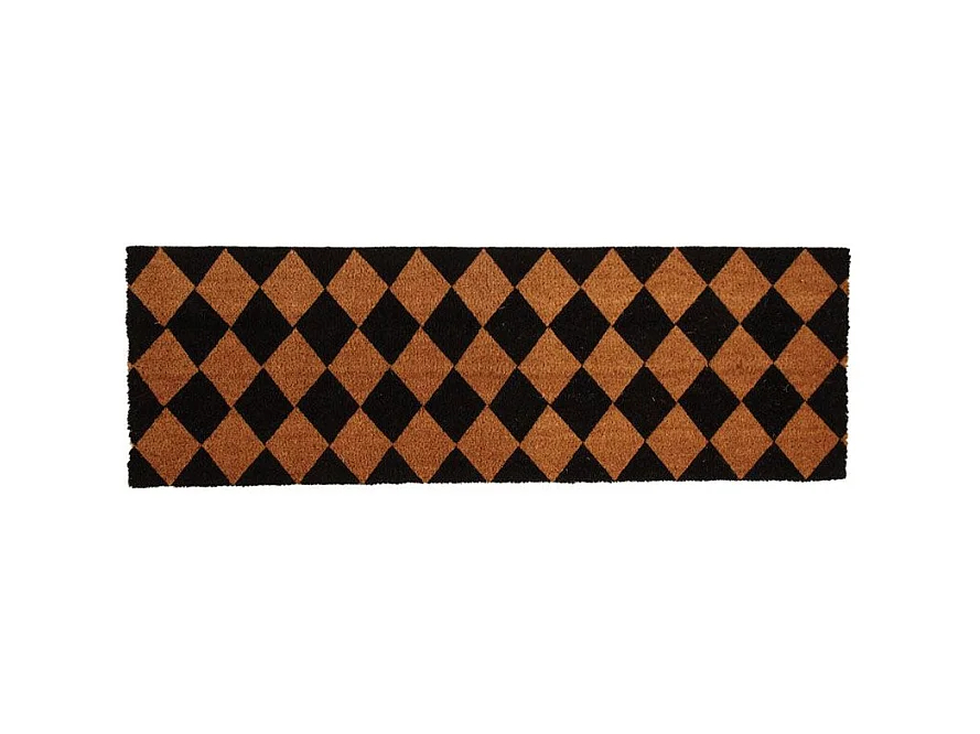 Paillasson grande taille en coco 120 x 40 cm Damier