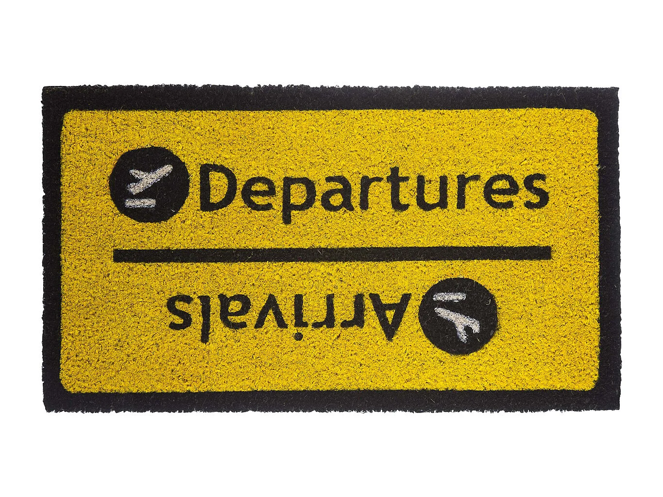 Paillasson déco en fibres de coco 70 x 40 cm Arrivals / departures