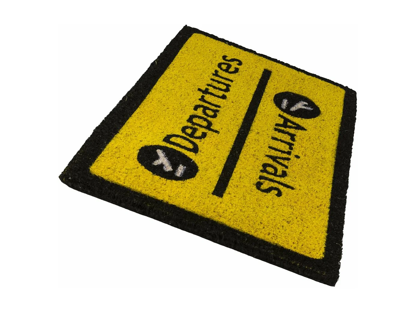 Paillasson déco en fibres de coco 70 x 40 cm Arrivals / departures