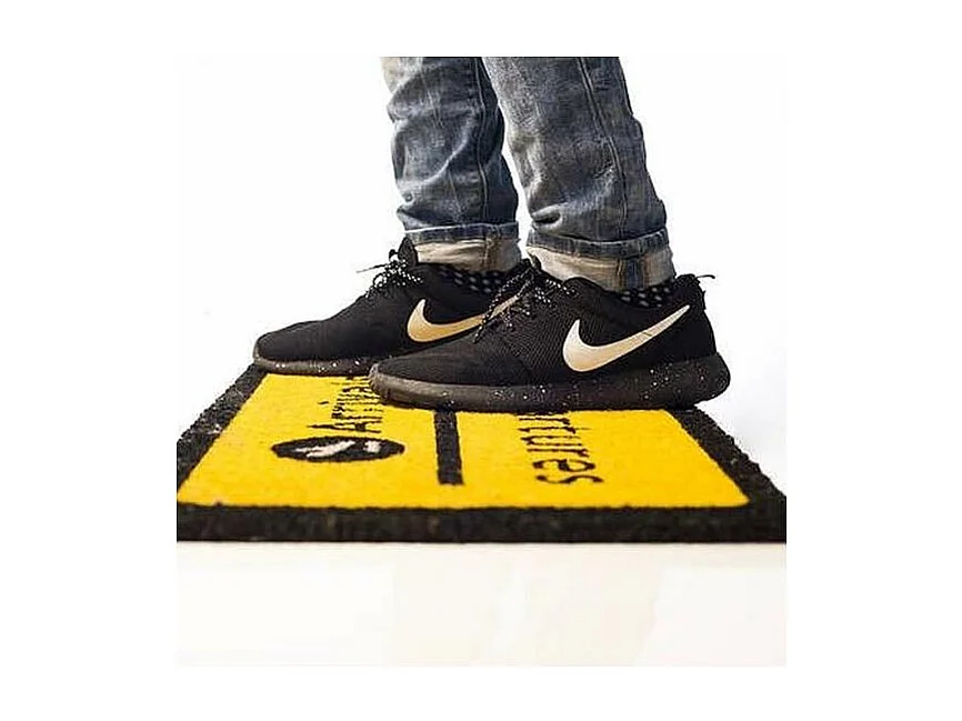 Paillasson déco en fibres de coco 70 x 40 cm Arrivals / departures