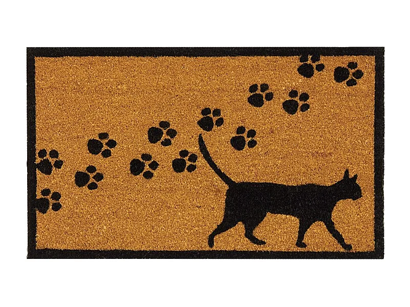 Paillasson coco intérieur extérieur 75 x 45 cm Empreintes de chat