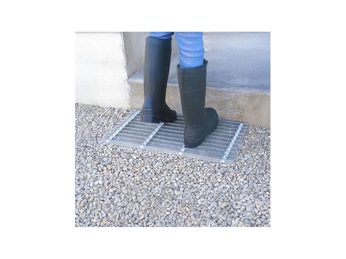 Grille gratte pieds en acier galvanisé 60 x 30 cm