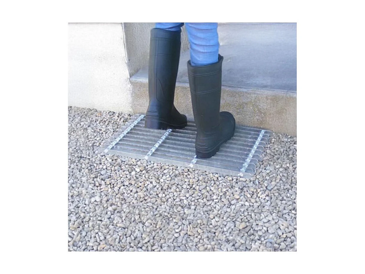 Grille gratte pieds en acier galvanisé 60 x 30 cm