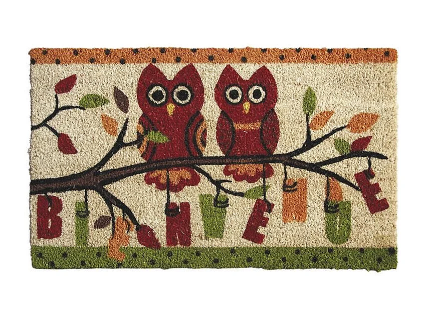 Alfombra búho de bienvenida 75x45cm