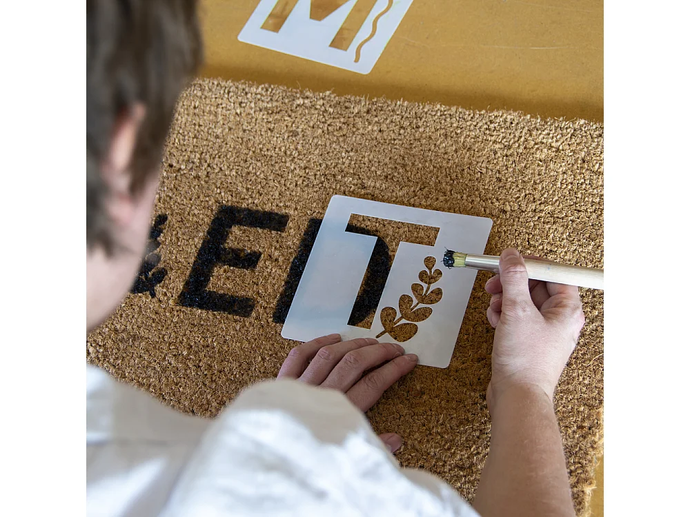 Paillasson en fibres de coco à personnaliser DIY Lettres