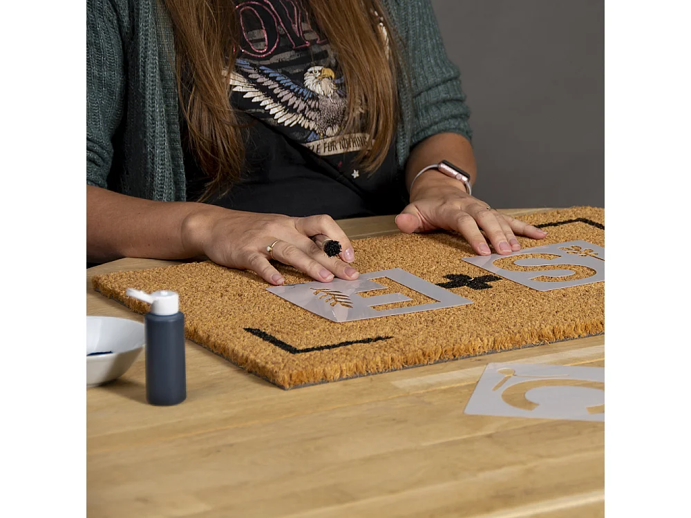 Paillasson en fibres de coco à personnaliser DIY Lettres