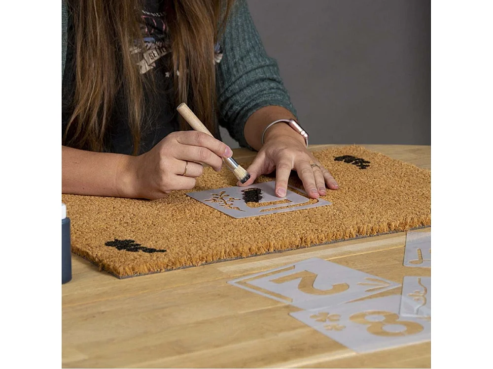 Paillasson en fibres de coco à personnaliser DIY Lettres