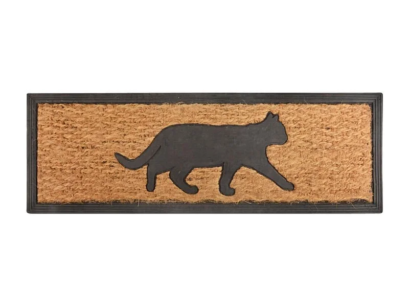 Tapis paillasson en coco 75 x 25 cm Chat