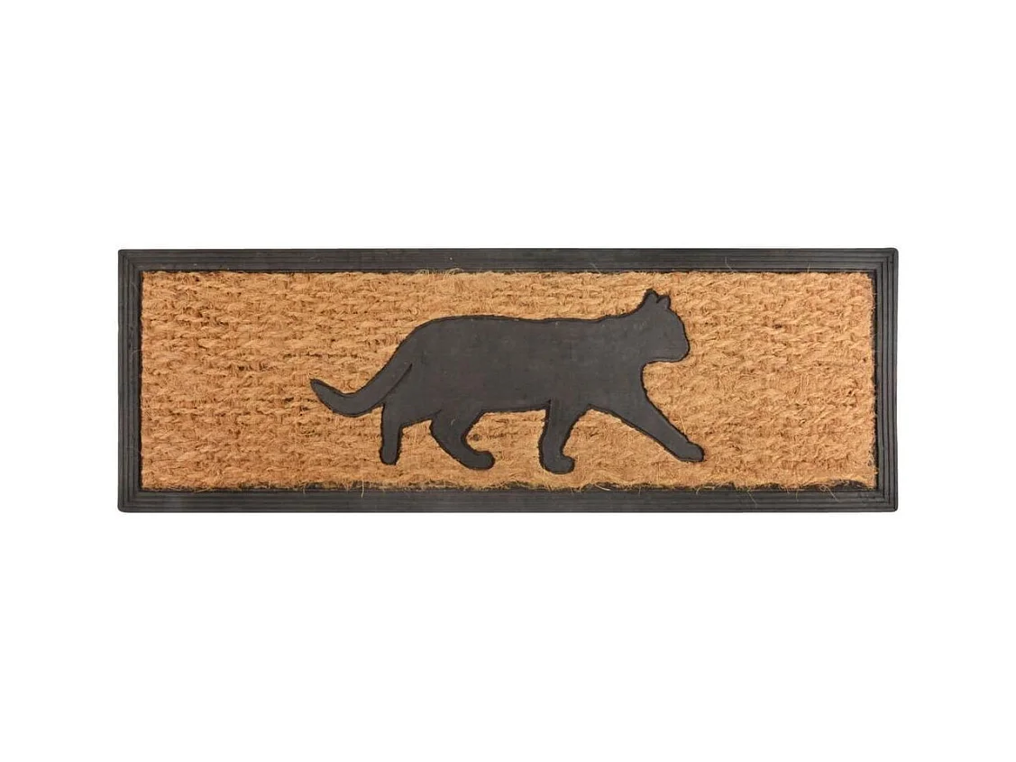 Tapis paillasson en coco 75 x 25 cm Chat