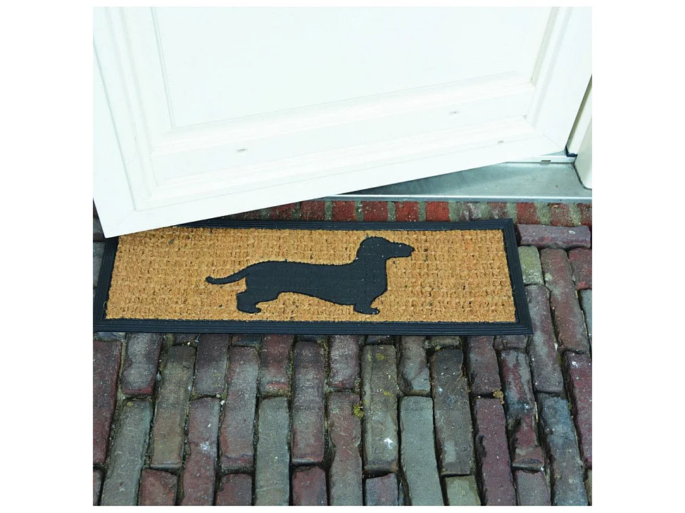 Tapis paillasson en coco 75 x 25 cm Chien