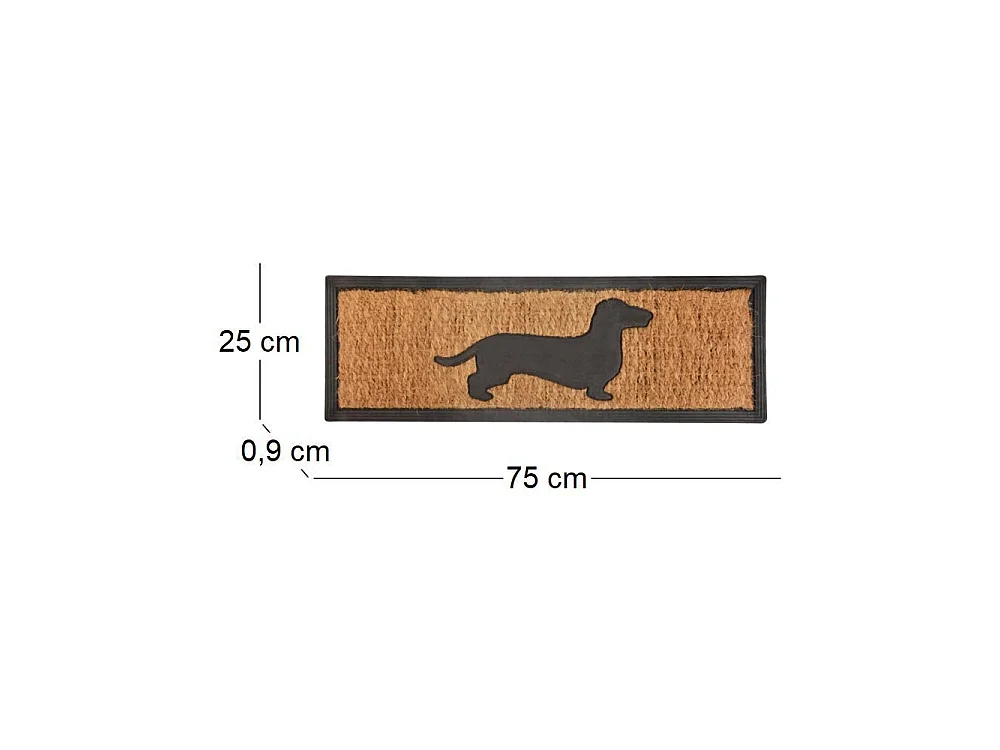 Tapis paillasson en coco 75 x 25 cm Chien