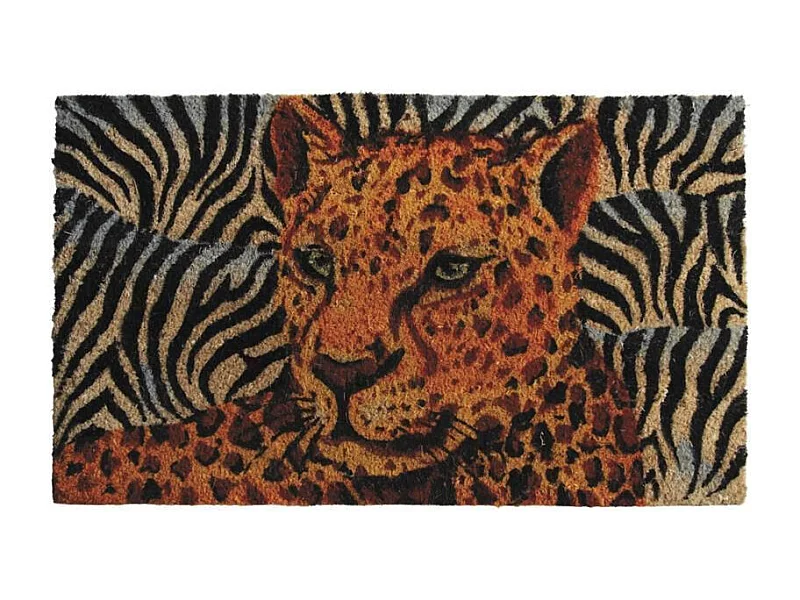 Paillasson coco teintée 75 x 45 cm Panthère