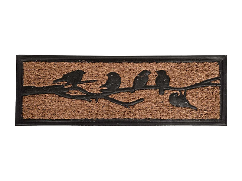 Paillasson caoutchouc et fibres de coco oiseaux