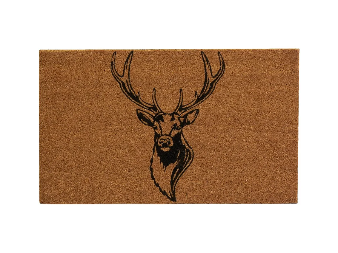 Paillasson coco intérieur extérieur 75 x 45 cm Tête de cerf contours