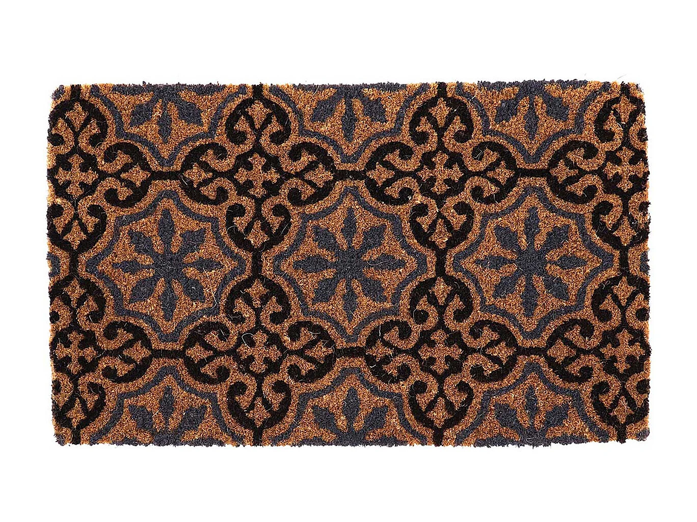 Paillasson en fibres de coco à motifs 75 x 45 cm Rosettes