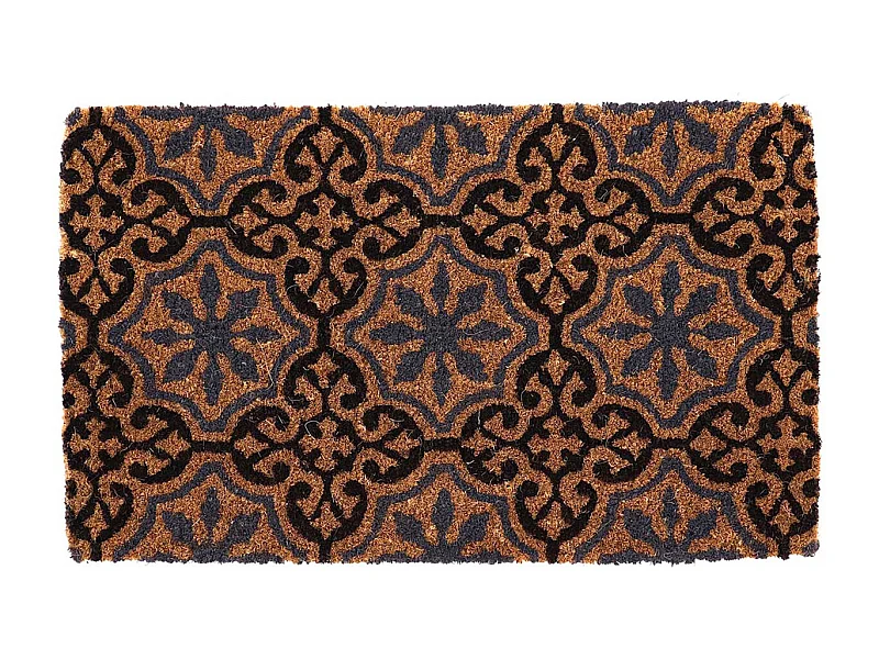 Paillasson en fibres de coco à motifs 75 x 45 cm Rosettes
