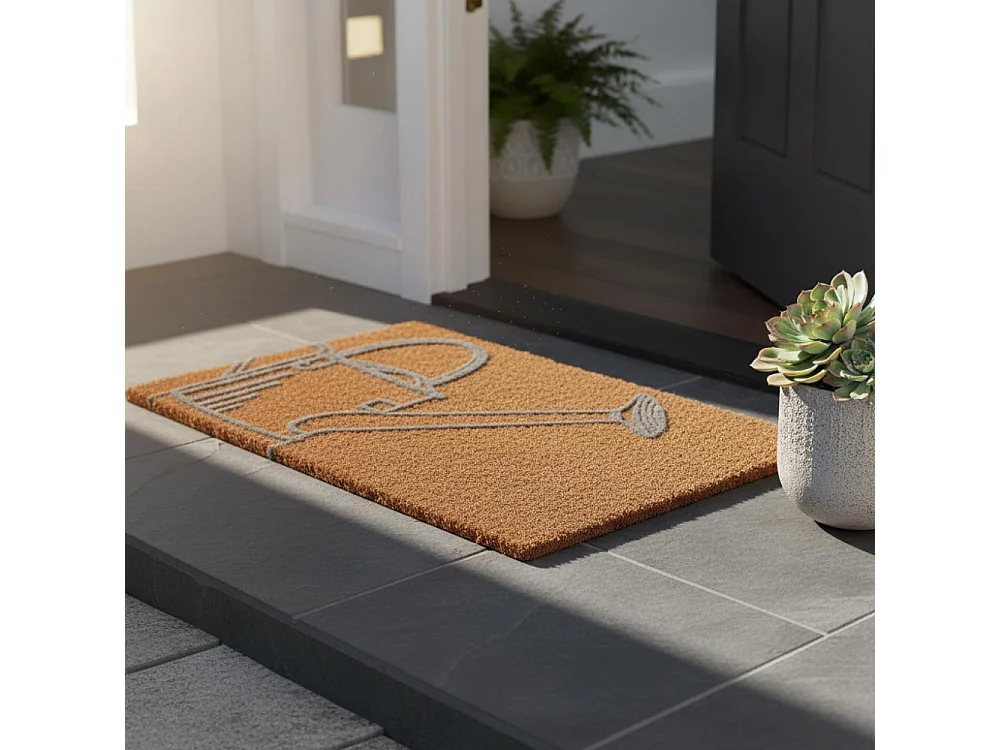 Paillasson en coco et PVC 60 x 40 cm Arrosoir