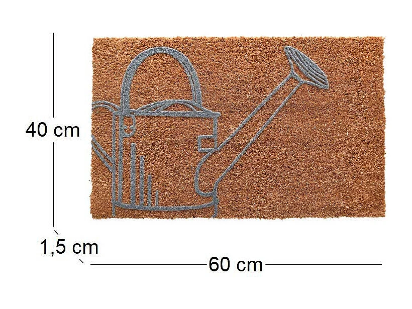 Paillasson en coco et PVC 60 x 40 cm Arrosoir