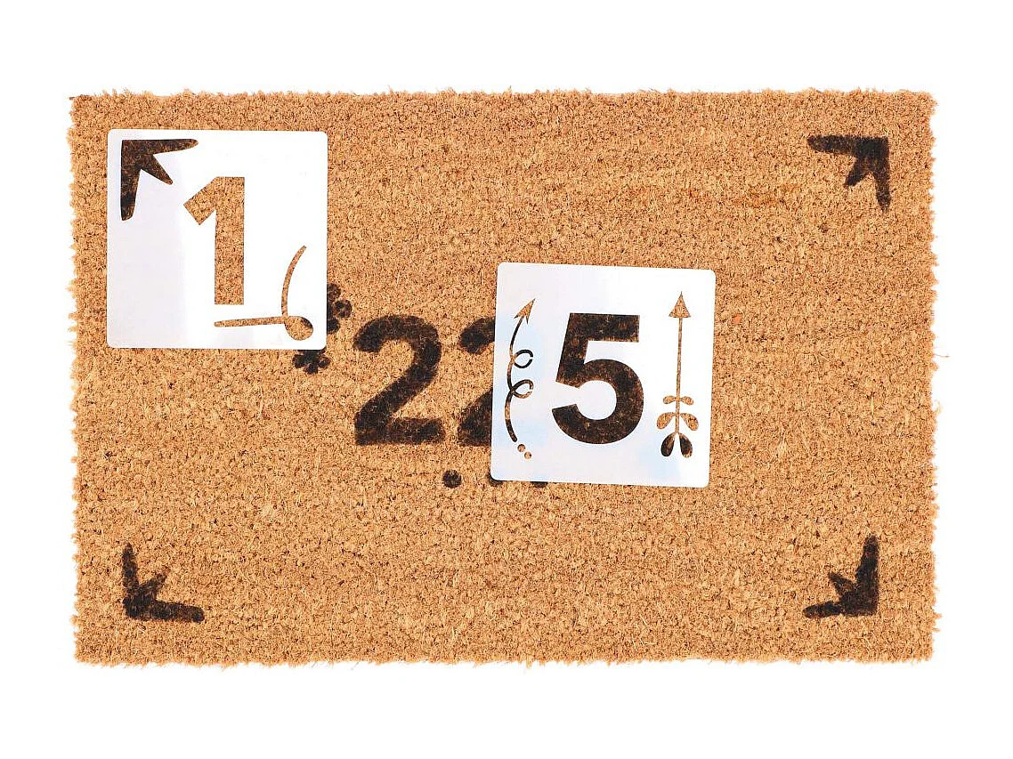 Paillasson en fibres de coco à personnaliser DIY Numéros