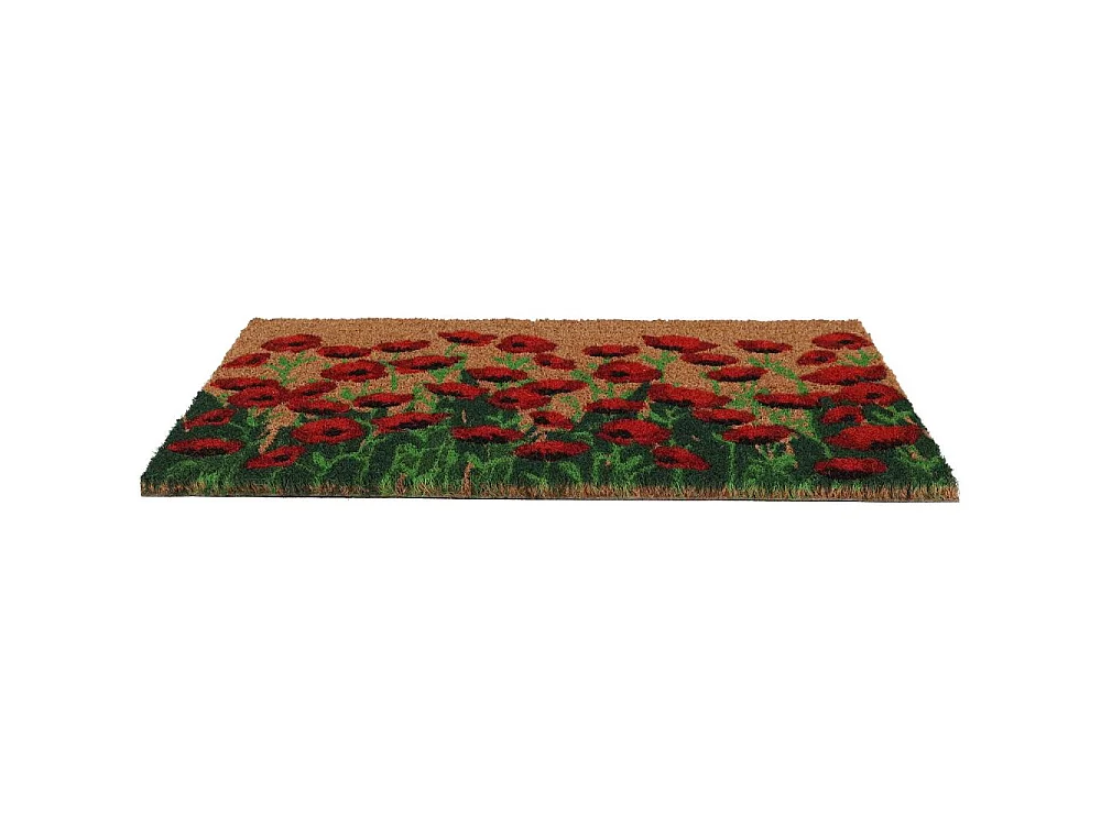 Paillasson en coco et PVC 60 x 40 cm Coquelicots