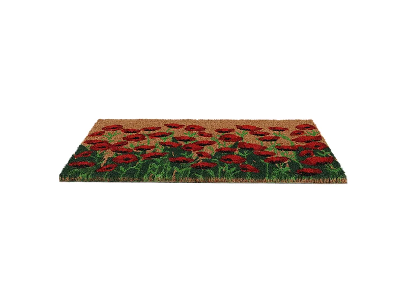 Paillasson en coco et PVC 60 x 40 cm Coquelicots