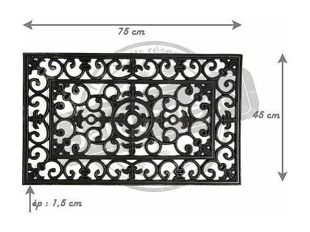 Paillasson noir en latex Ostra