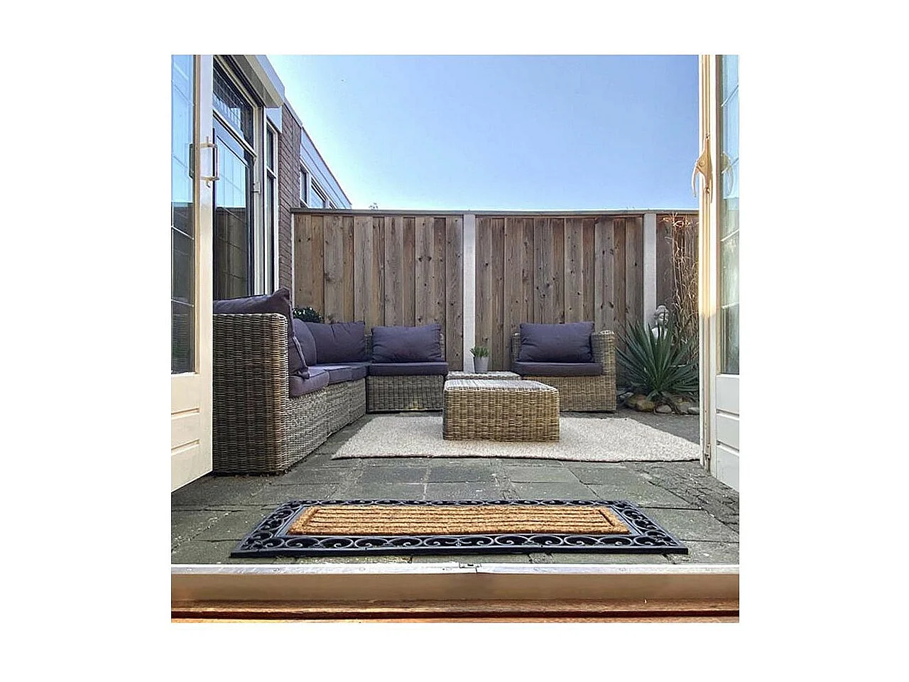 Paillasson en caoutchouc et coco 120 x 45 cm