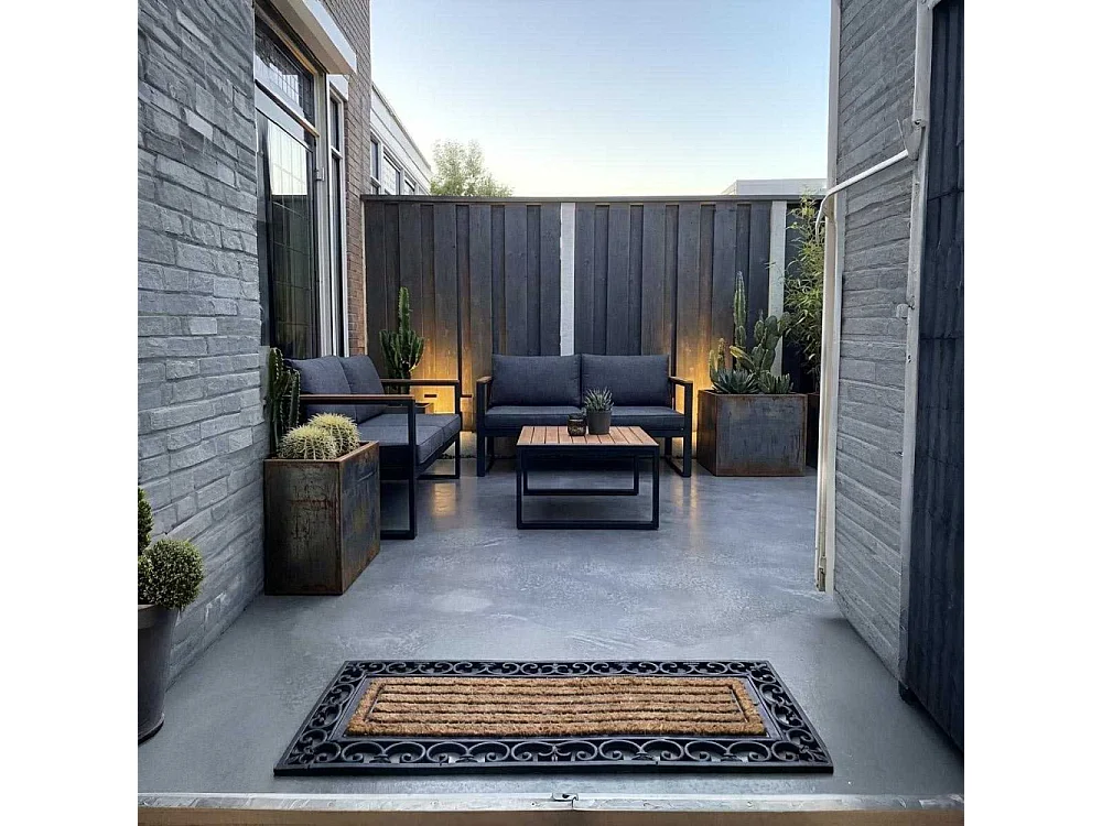 Paillasson en caoutchouc et coco 120 x 45 cm