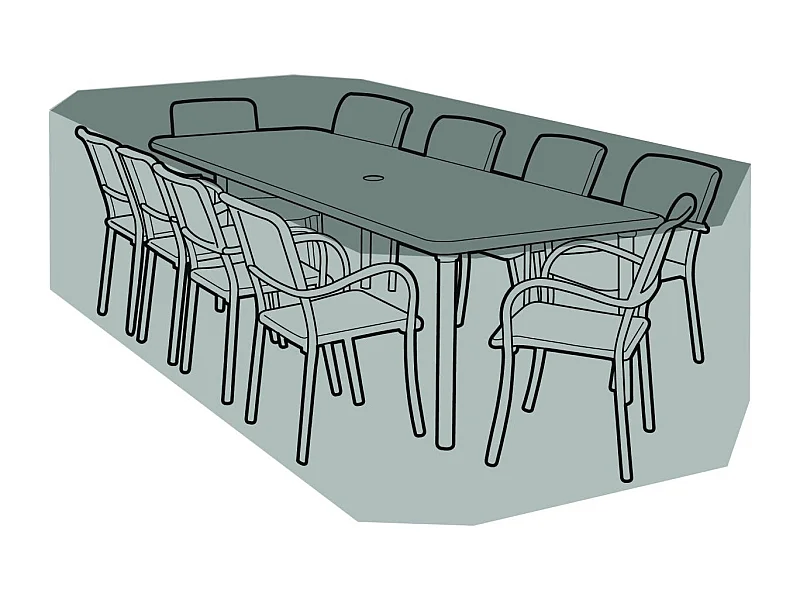 Housse de protection salon de jardin rectangulaire 10 places