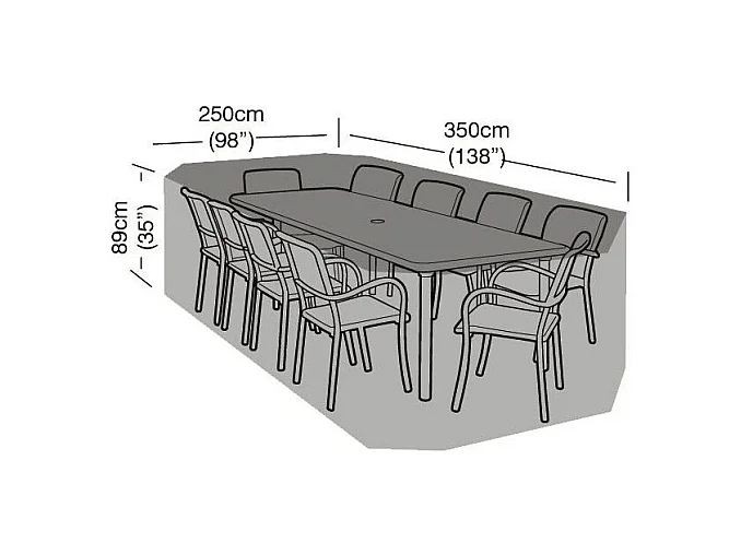 Housse de protection salon de jardin rectangulaire 10 places