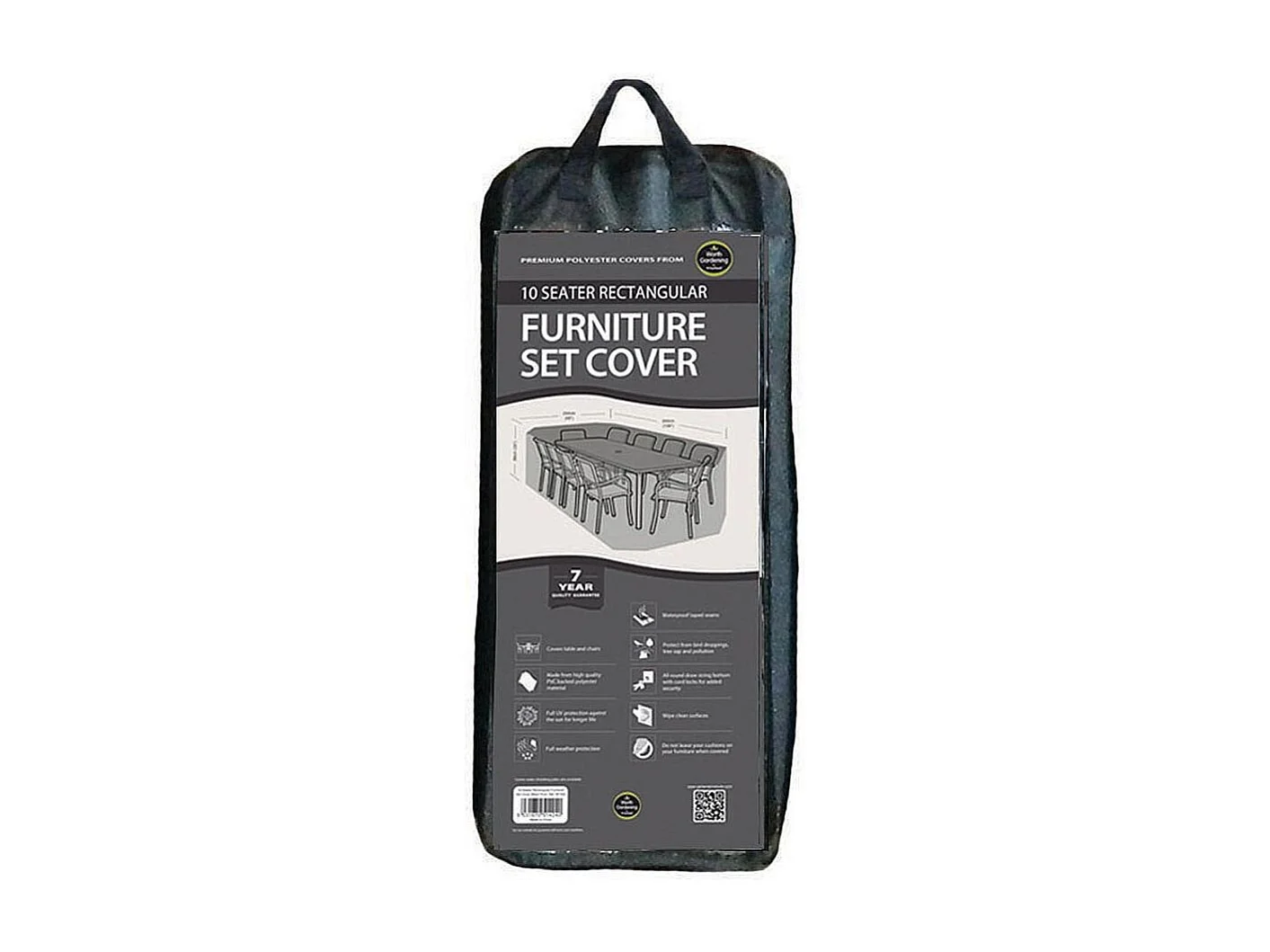 Housse de protection salon de jardin rectangulaire 10 places