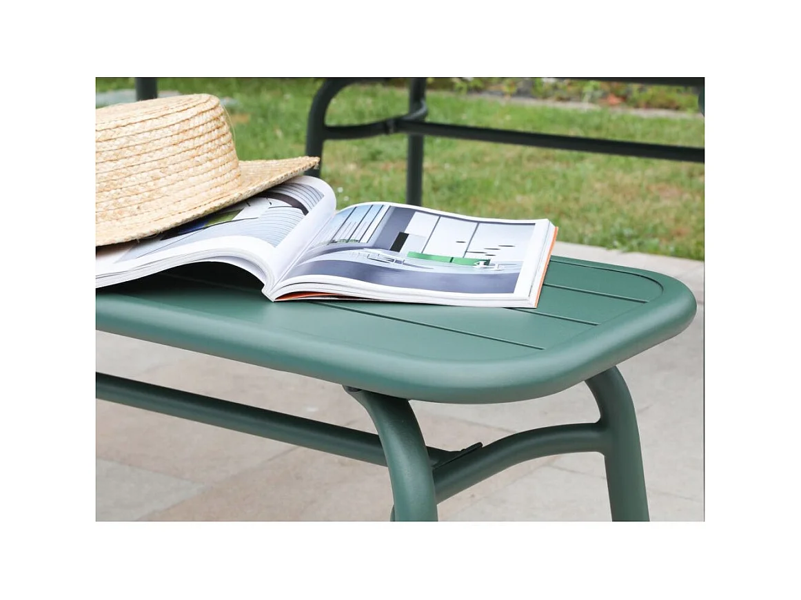 Ensemble table et 2 bancs de jardin en aluminium Oscar